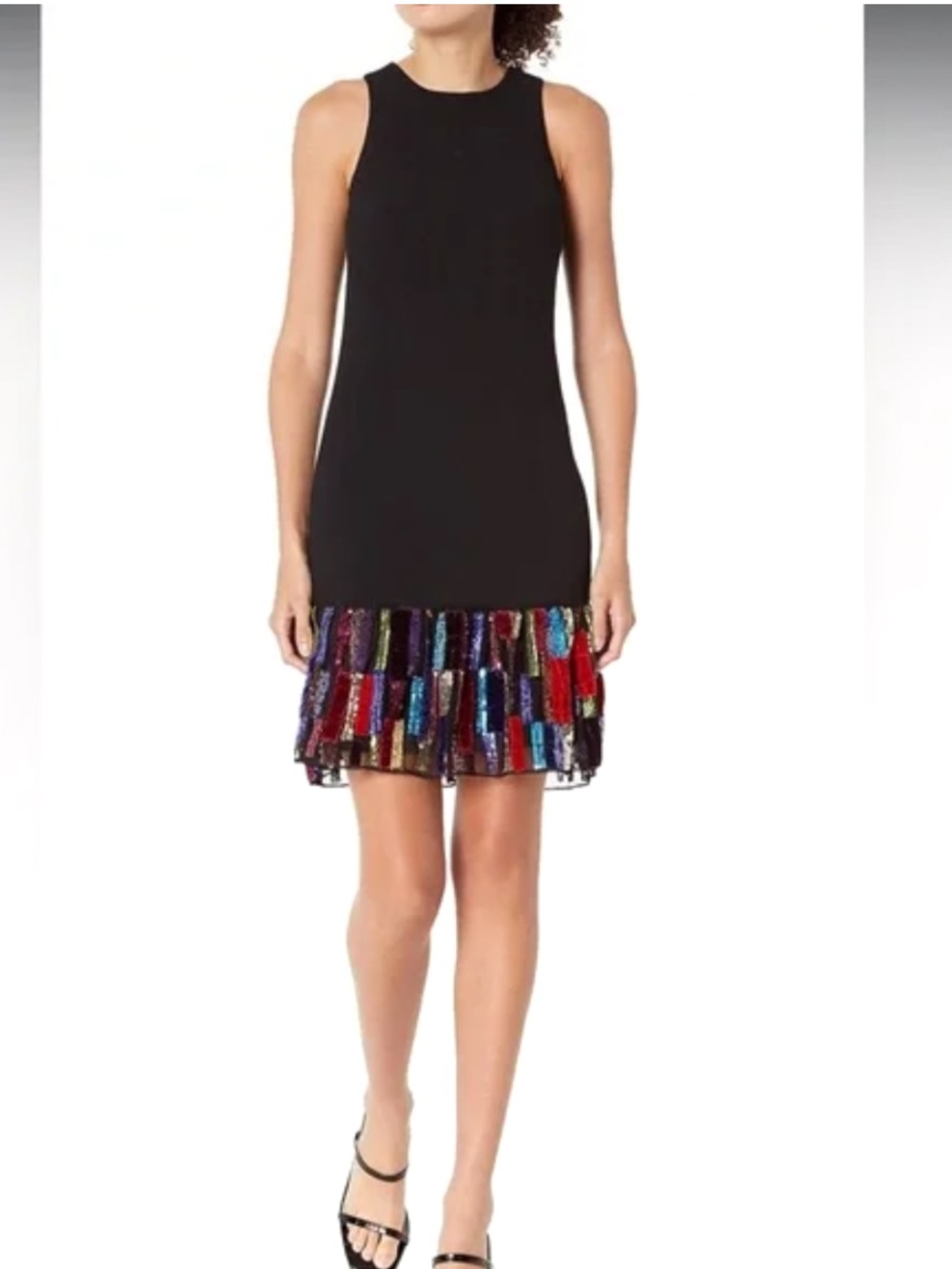 NWT Trina Turk Women's Berry Sleeveless Drop Waist Dress SZ 0 in Black Multi